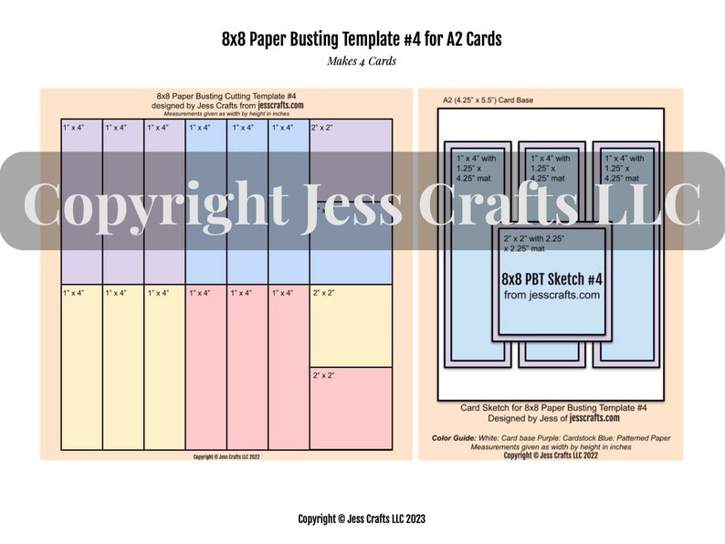 Card Sketches and Paper Busting Templates for 8x8 Paper and A2 Cards 1 ...