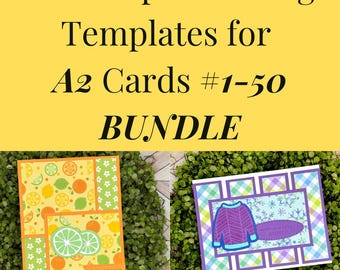 Card Sketches and Paper Busting Templates for 12x12 Paper and A2 Cards 1-50 BUNDLE | PDF Card Maker Patterns for Paper Crafter