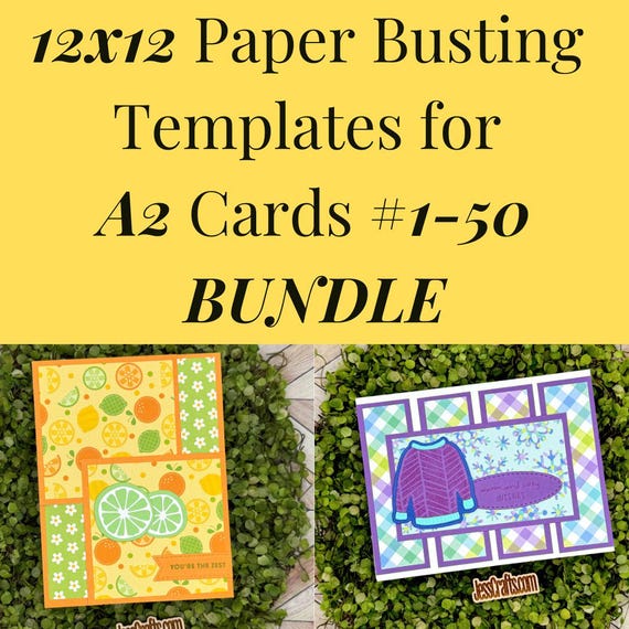 Card Sketches and Paper Busting Templates for 12x12 Paper and A2 Cards 1-50 BUNDLE | PDF Card Maker Patterns for Paper Crafter