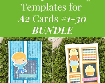 Card Sketches and Paper Busting Templates for 6x8 Paper and A2 Cards 1-30 BUNDLE | PDF Card Maker Patterns for Paper Crafter
