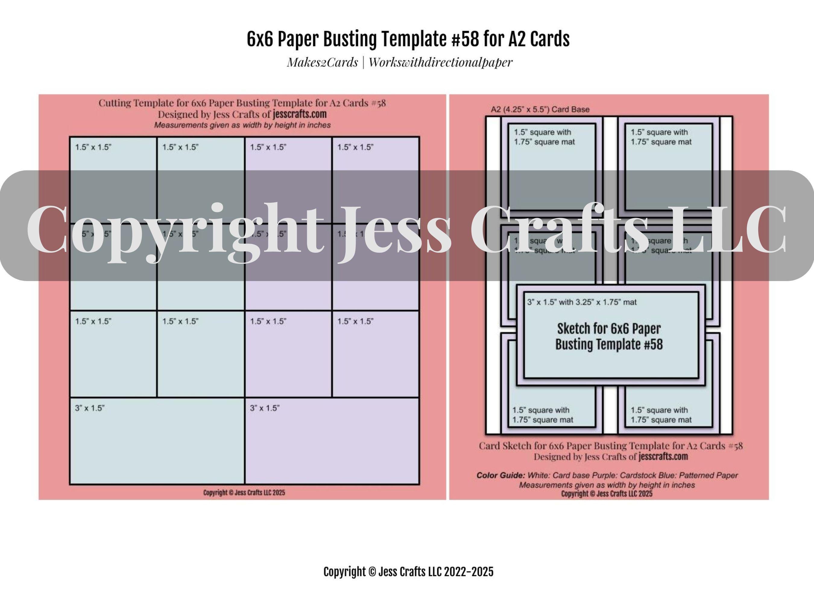 Card Sketches and Paper Busting Templates for 6x6 Paper and A2 Cards 51 ...