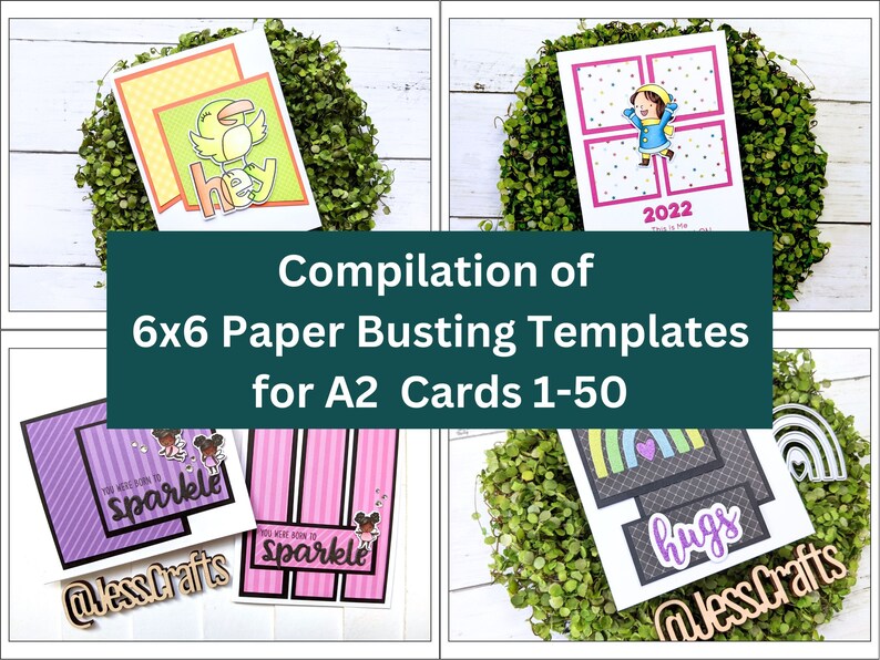Card Sketches and Paper Busting Templates for 6x6 Paper and A2 Cards 1