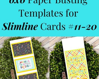 Card Sketches and Paper Busting Templates for 6x6 Paper and Slimline Cards 11-20 | PDF Card Maker Pattern for Paper Crafter