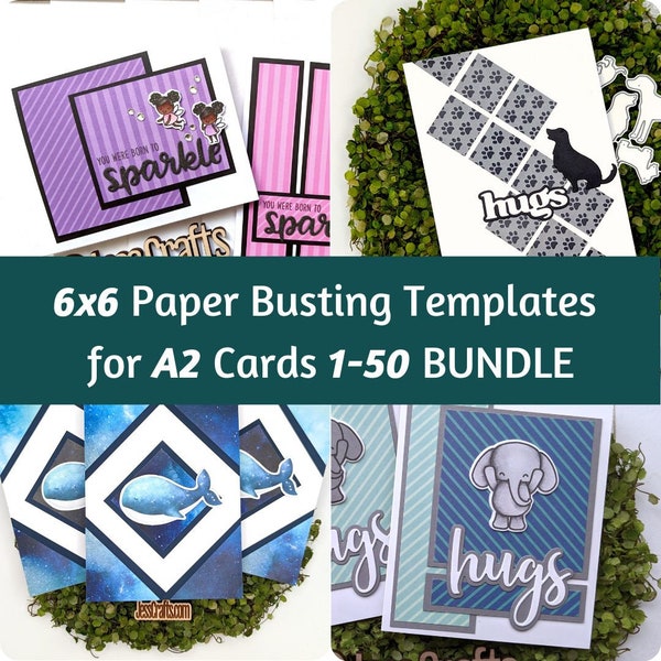 Card Sketches and Paper Busting Templates für 6x6 Papier und A2 Karten 1-50 | Ein Blatt Wunder für Card Maker Muster für Paper Crafter