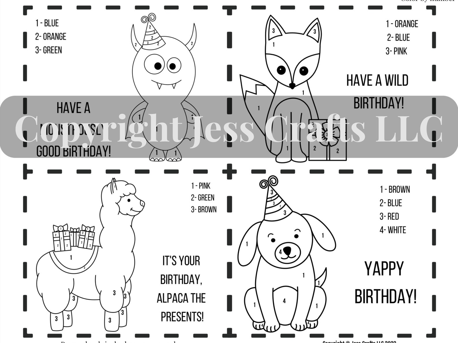 Printable Card Inserts Birthday Theme Games and Activities for Inside ...