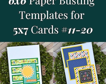 Card Sketches and Paper Busting Templates for 6x6 Paper and 5x7 Cards 11-20 | PDF Card Maker Patterns for Paper Crafter