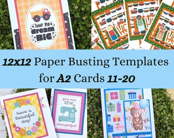 Card Sketches and Paper Busting Templates for 12x12 Paper and A2 Cards 11-20 | One Sheet Wonders for Card Maker Patterns for Paper Crafter