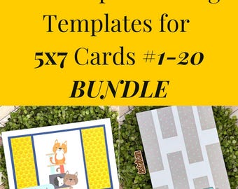 Card Sketches and Paper Busting Templates for 12x12 Paper and 5x7 Cards 1-20 BUNDLE | Card Maker Patterns for Paper Crafter