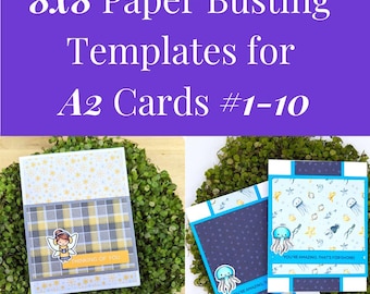Card Sketches and Paper Busting Templates for 8x8 Paper and A2 Cards 1-10 | Card Maker Patterns for Paper Crafter