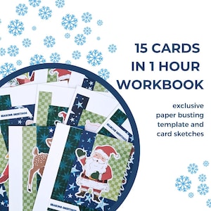 15 Cards in 1 Hour Paper Templates and Card Sketches Workbook | Create Simple Holiday Cards from Patterned Paper without Making Scraps