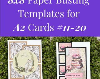 Card Sketches and Paper Busting Templates for 8x8 Paper and A2 Cards 11-20 | Card Maker Patterns for Paper Crafter