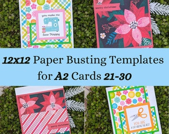 Card Sketches and Paper Busting Templates for 12x12 Paper and A2 Cards 21-30 | One Sheet Wonders for Card Maker Patterns for Paper Crafter