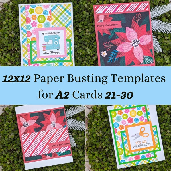 Card Sketches and Paper Busting Templates for 12x12 Paper and A2 Cards 21-30 | One Sheet Wonders for Card Maker Patterns for Paper Crafter