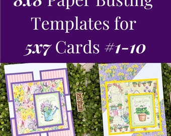 Card Sketches and Paper Busting Templates for 8x8 Paper and 5x7 Cards 1-10 | Card Maker Patterns for Paper Crafter