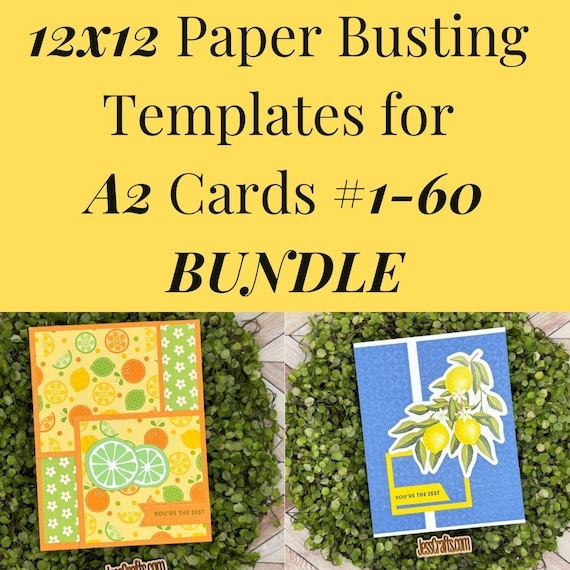 Card Sketches and Paper Busting Templates for 12x12 Paper and A2 Cards 1-60 BUNDLE | PDF Card Maker Patterns for Paper Crafter