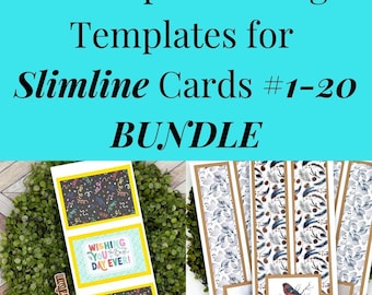 Card Sketches and Paper Busting Templates for 6x6 Paper and Slimline Cards 1-20 BUNDLE | PDF Card Maker Pattern for Paper Crafter