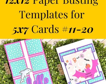 Card Sketches and Paper Busting Templates for 12x12 Paper and 5x7 Cards 11-20 | Card Maker Patterns for Paper Crafter