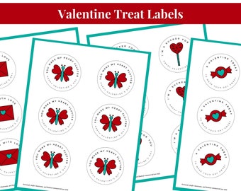 Valentine Treat Tags for Kids Printable Valentine Party Favors Love Gift Labels for All Ages Sucker for You