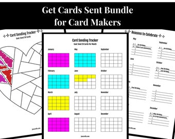 Card Sending Tracker for Card Maker Planner for Crafter Address Book Stamper Goal Tracking | Get Cards Sent Bundle