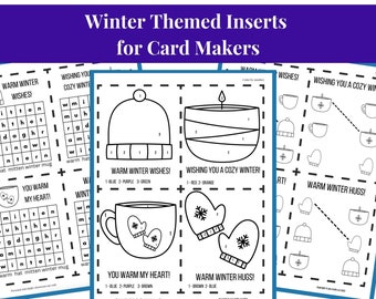 Printable Card Inserts Winter Games and Activities for Inside Cards Lunch Box Notes Winter Fun Worksheets Simple Activities for All Ages