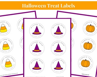 Halloween Treat Tags for Kids Printable Halloween Party Favors Fall Gift Labels for All Ages Witches Brew Pumpkin Tonic Candy Corn