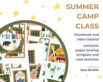 No Scrap Summer Camp Workbook  | Create Cards from a 12x12 Template and Various Sketches without Making Scraps