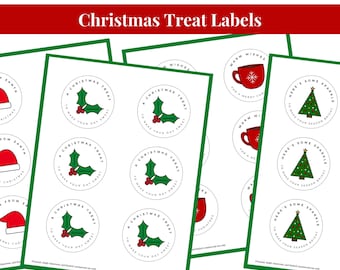 Christmas Treat Tags for Kids Printable Christmas Party Favors Winter Gift Labels for All Ages