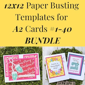 Card Sketches and Paper Busting Templates for 12x12 Paper and A2 Cards 1-40 | PDF Card Maker Patterns for Paper Crafter