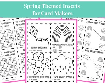 Printable Card Inserts Spring Games and Activities for Inside Cards Lunch Box Notes Spring Fun Worksheets Simple Activities for All Ages