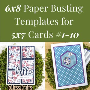 Card Sketches and Paper Busting Templates for 6x8 Paper and 5x7 Cards 1-10 | PDF Card Maker Patterns for Paper Crafter