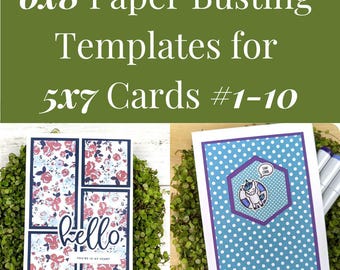 Card Sketches and Paper Busting Templates for 6x8 Paper and 5x7 Cards 1-10 | PDF Card Maker Patterns for Paper Crafter