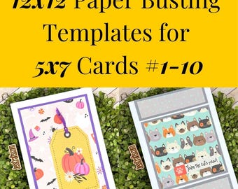 Card Sketches and Paper Busting Templates for 12x12 Paper and 5x7 Cards 1-10 | Card Maker Patterns for Paper Crafter