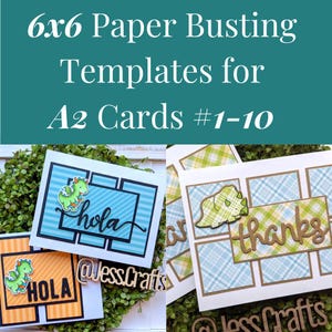 Card Sketches and Paper Busting Templates for 6x6 Paper and A2 Cards 1-10 | PDF Card Maker Patterns for Paper Crafter