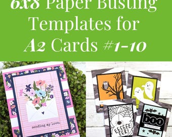 Card Sketches and Paper Busting Templates for 6x8 Paper and A2 Cards 1-10 | PDF Card Maker Patterns for Paper Crafter
