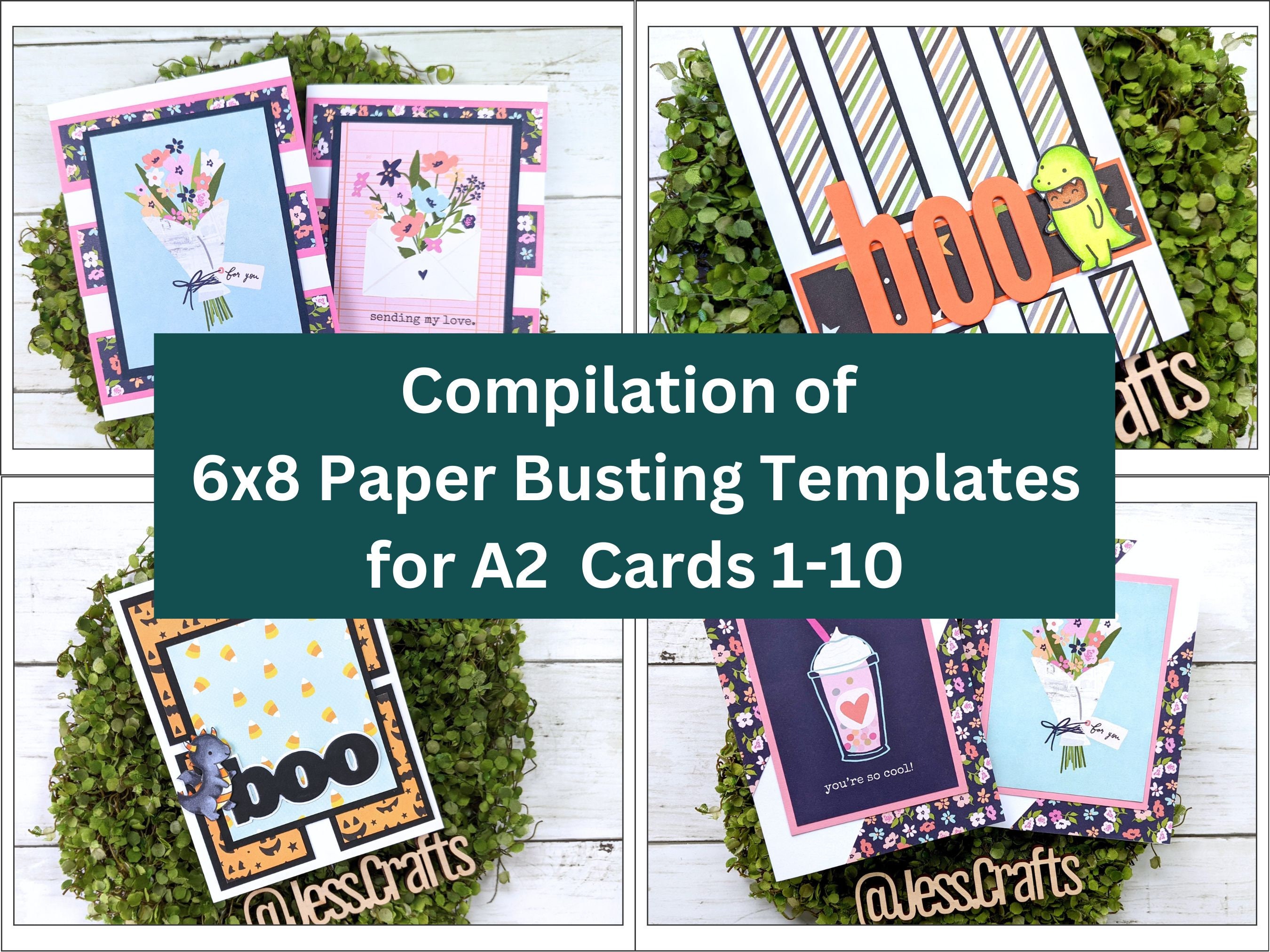 Card Sketches and Paper Busting Templates for 6x8 Paper and A2  Etsy