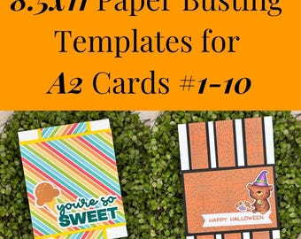 Card Sketches and Paper Busting Templates for 8.5x11 Paper and A2 Cards 1-10 | Card Maker Patterns for Paper Crafter
