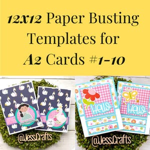 Card Sketches and Paper Busting Templates for 12x12 Paper and A2 Cards 1-10 | Card Maker Patterns for Paper Crafter