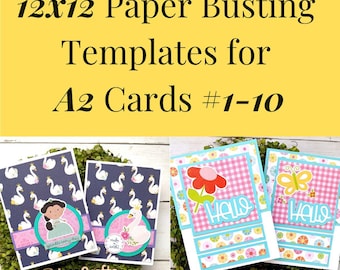 Card Sketches and Paper Busting Templates for 12x12 Paper and A2 Cards 1-10 | Card Maker Patterns for Paper Crafter