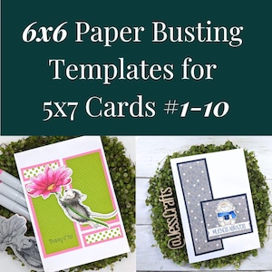 Card Sketches and Paper Busting Templates for 6x6 Paper and 5x7 Cards 1-10 | PDF Card Maker Patterns for Paper Crafter