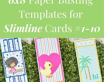 Card Sketches and Paper Busting Templates for 6x8 Paper and Slimline Cards 1-10 | PDF Card Maker Patterns for Paper Crafter