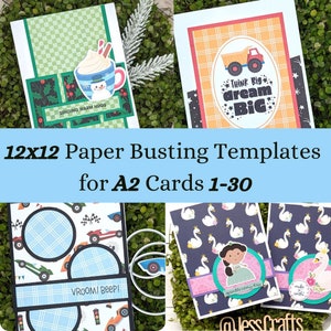 Card Sketches and Paper Busting Templates for 12x12 Paper and A2 Cards 1-30 | One Sheet Wonders for Card Maker Patterns for Paper Crafter