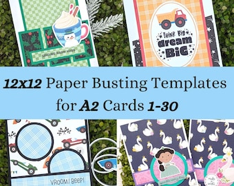 Card Sketches and Paper Busting Templates for 12x12 Paper and A2 Cards 1-30 | One Sheet Wonders for Card Maker Patterns for Paper Crafter