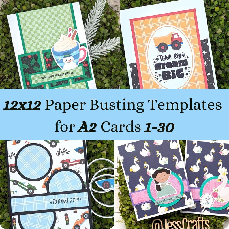 Card Sketches and Paper Busting Templates for 12x12 Paper and A2 Cards
