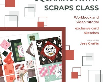 Squaring Away Scraps Workbook with 10 Card Sketches | Create Simple Holiday or Any Occasion Cards from Patterned Paper Scraps