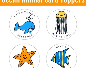 Ocean Animal Card Toppers | Sheep, Kite, Birdhouse and Sun Printable Tags