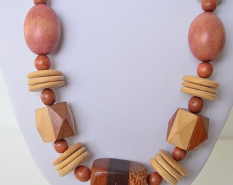 Vintage Wood Bead Belt Adjustable Natural Earthy Handmade  display picture 1
