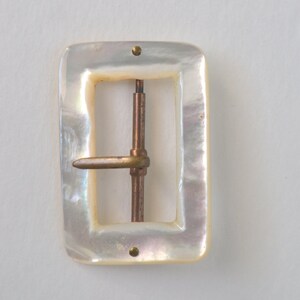Vintage Large MOP Mother of Pearl Rectangular Belt Buckle - Brass Back? Art Deco Mother of Pearl Vintage Belt Buckles for sale | eBay main image 2