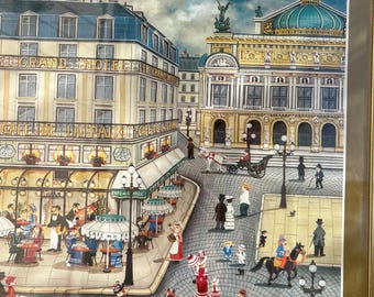 Vintage Japan Bin Kashiwa Print Paris Naïf La Place De I'opera