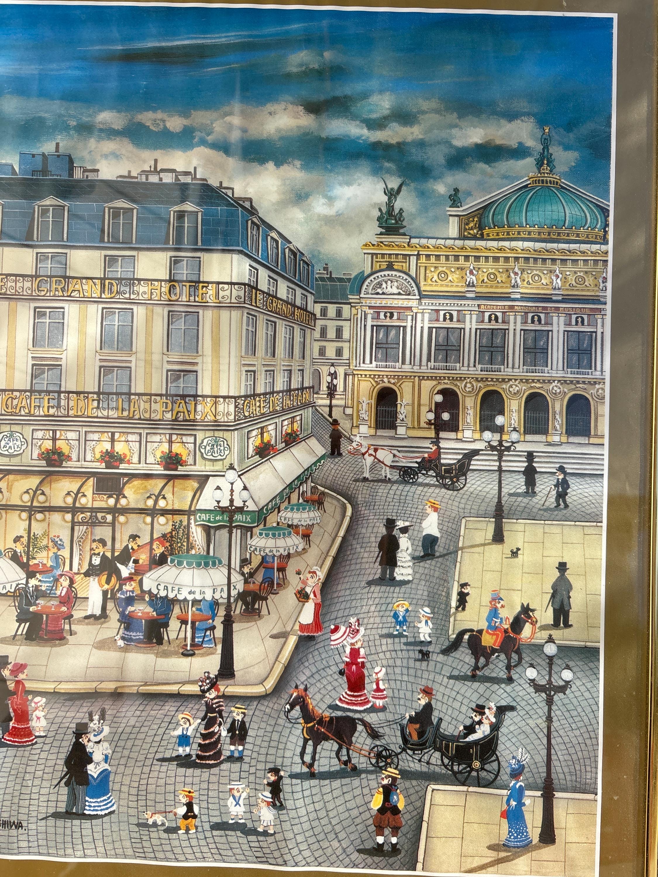 Vintage Japan Bin Kashiwa Print Paris Naïf La Place De I'opera