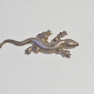 Vintage Art Deco Sterling Silver 925 Gecko Lizard  Brooch Pin
